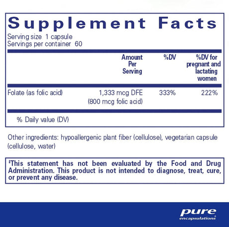 Folic Acid 60 Veggie Caps
