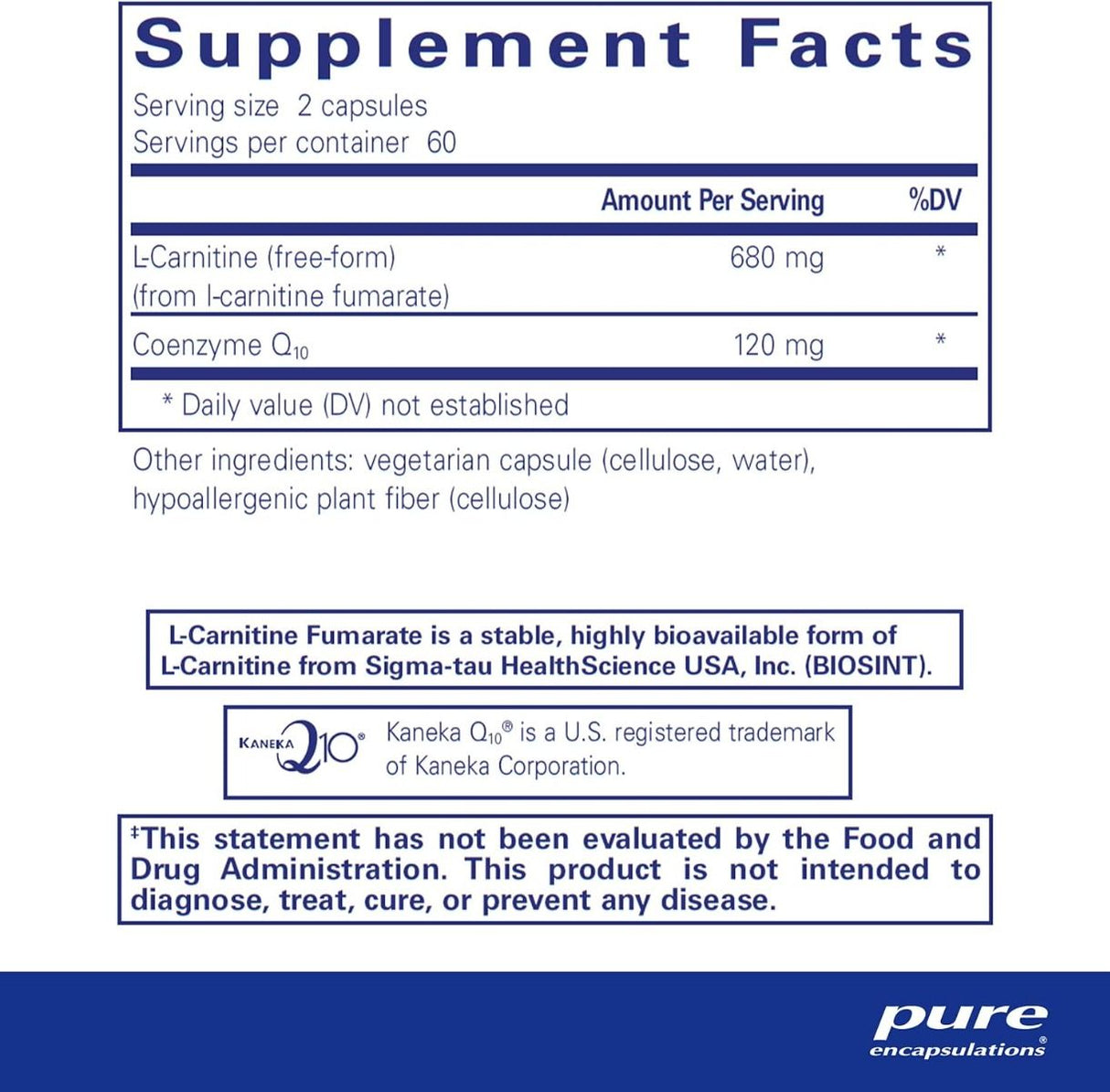 CoQ10 I-Carnitine Fumarate 120 Veggie Caps