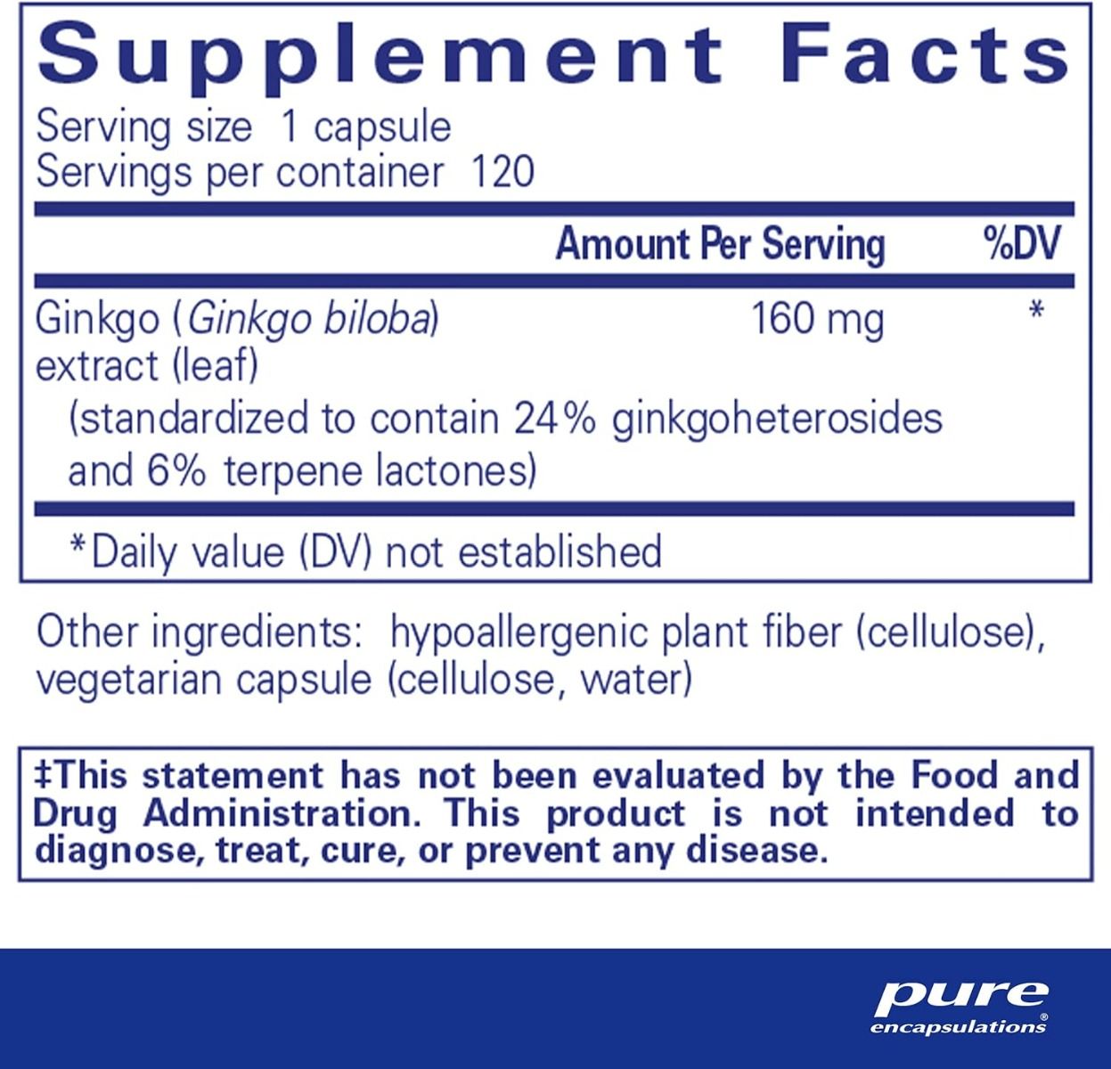 Ginkgo 50 160 MG 120 Capsules