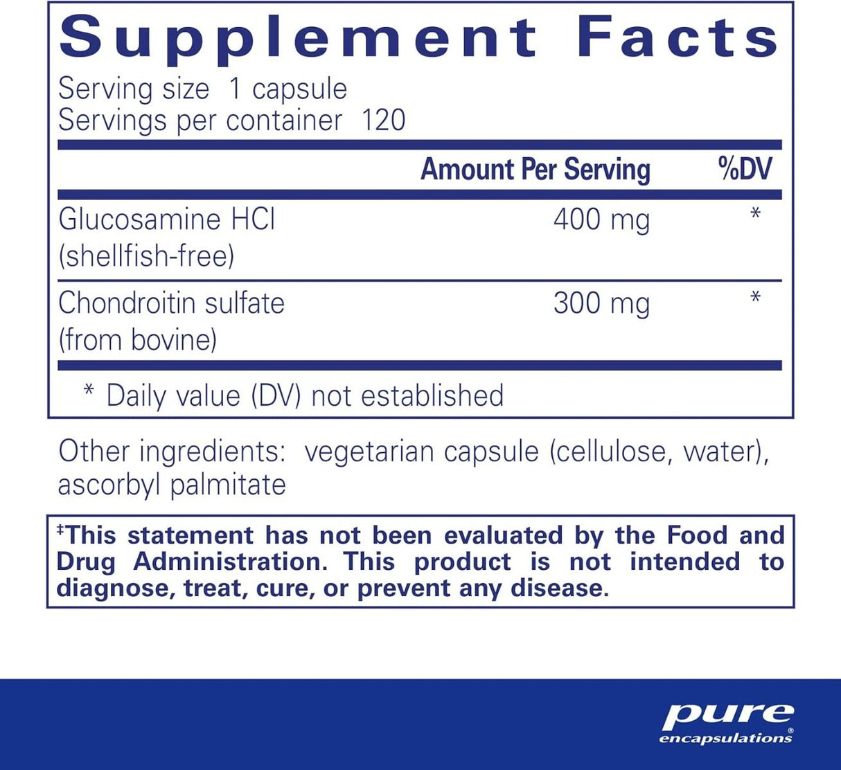 Glucosamine HCl + Chondroitin 120 Capsules