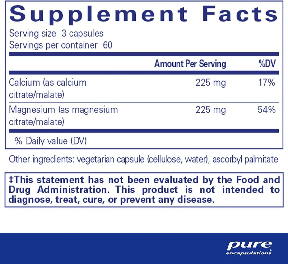 Calcium Magnesium Citrate/Malate 180 Capsules