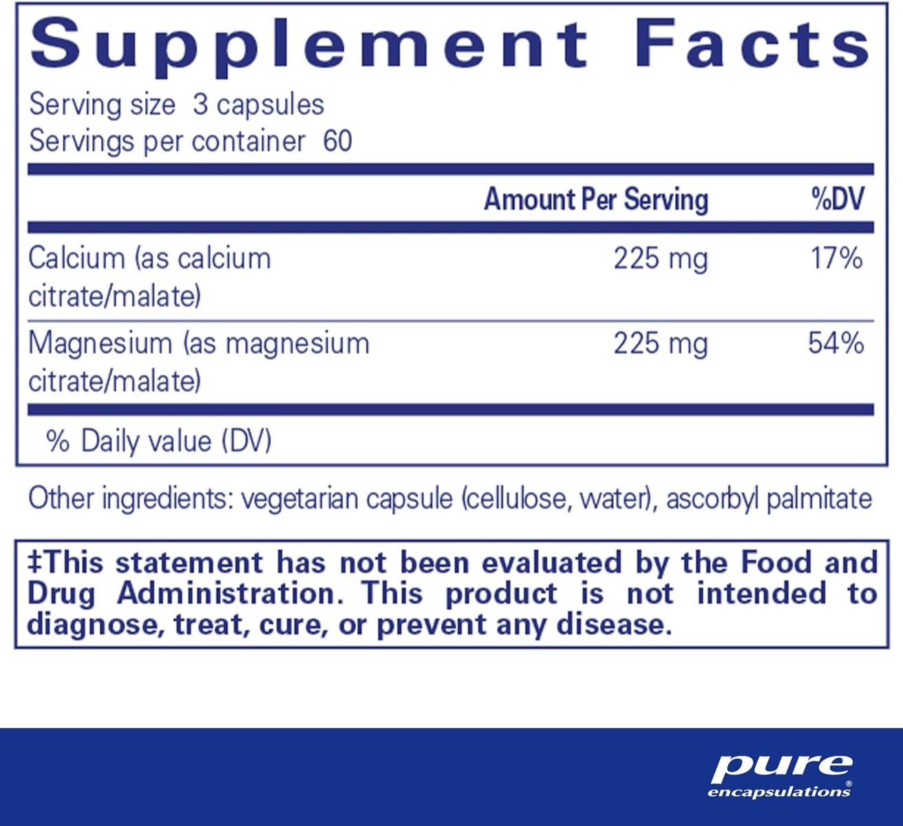 Calcium Magnesium Citrate/Malate 180 Capsules