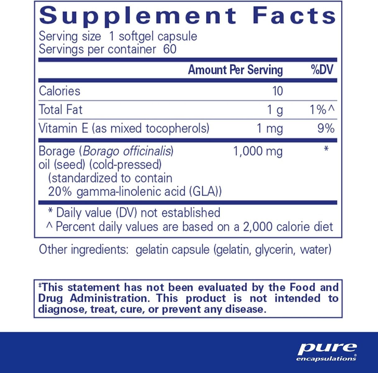 Borage Oil 1000 MG 60 Capsules
