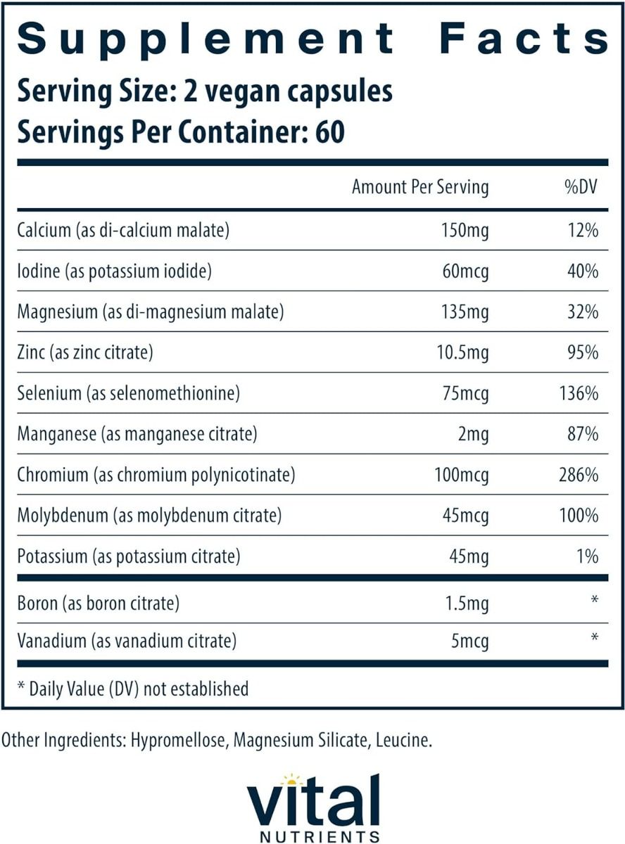 Multi-Minerals (without Copper and Iron) 120 Capsules