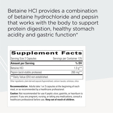 Betaine HCl 250 Veggie Caps