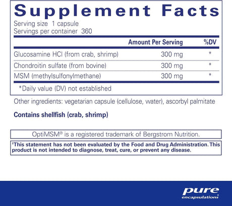 Glucosamine + Chondroitin with MSM 360 Veggie Caps