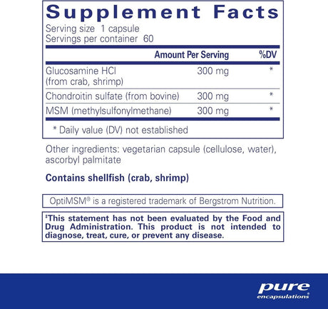 Glucosamine + Chondroitin with MSM 60 Veggie Caps