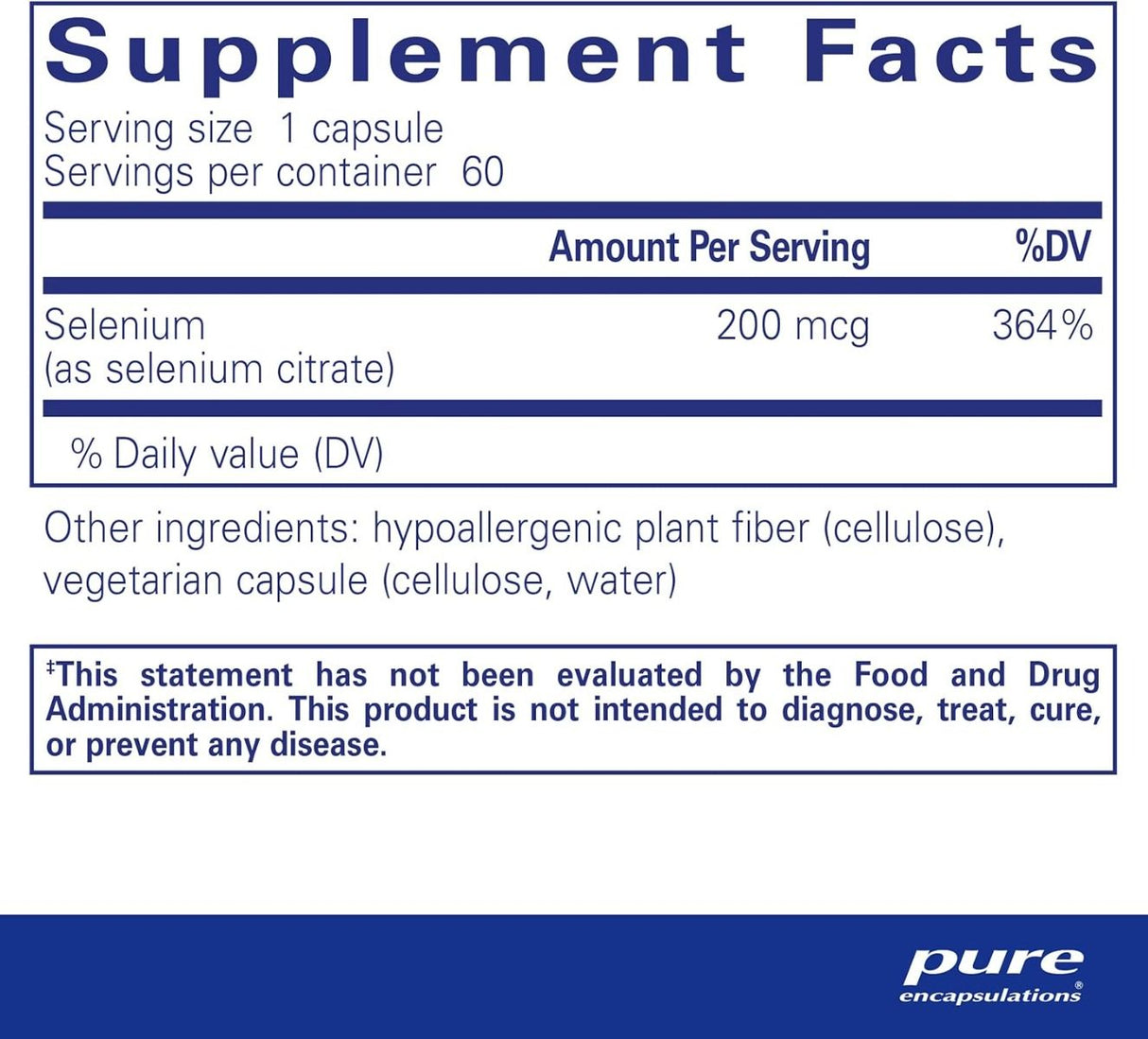Selenium (Citrate) 60 Veggie Caps