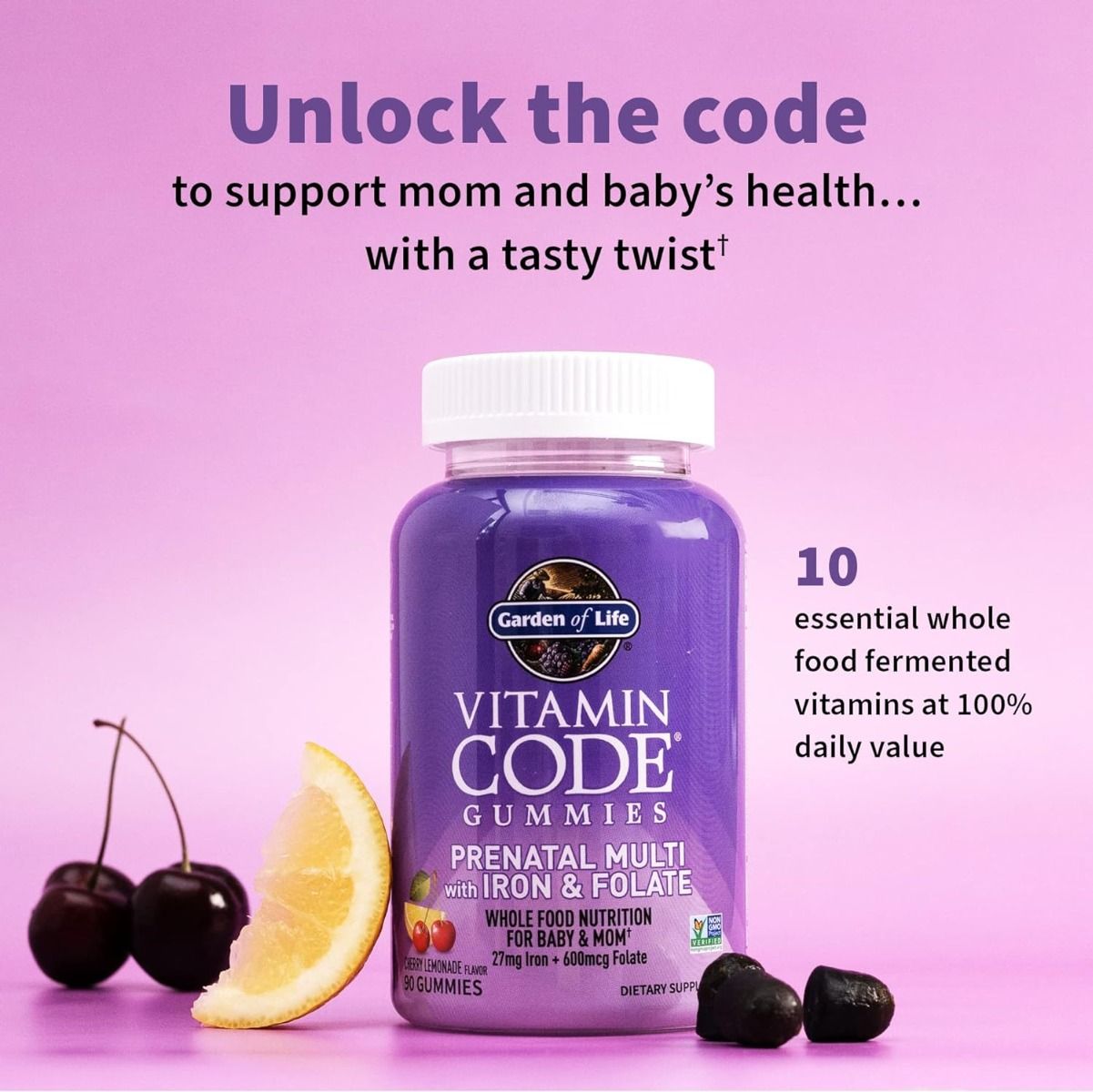 Vitamin Code Prenatal Multi with Iron & Folate (Cherry Lemonade) 90 Gummies