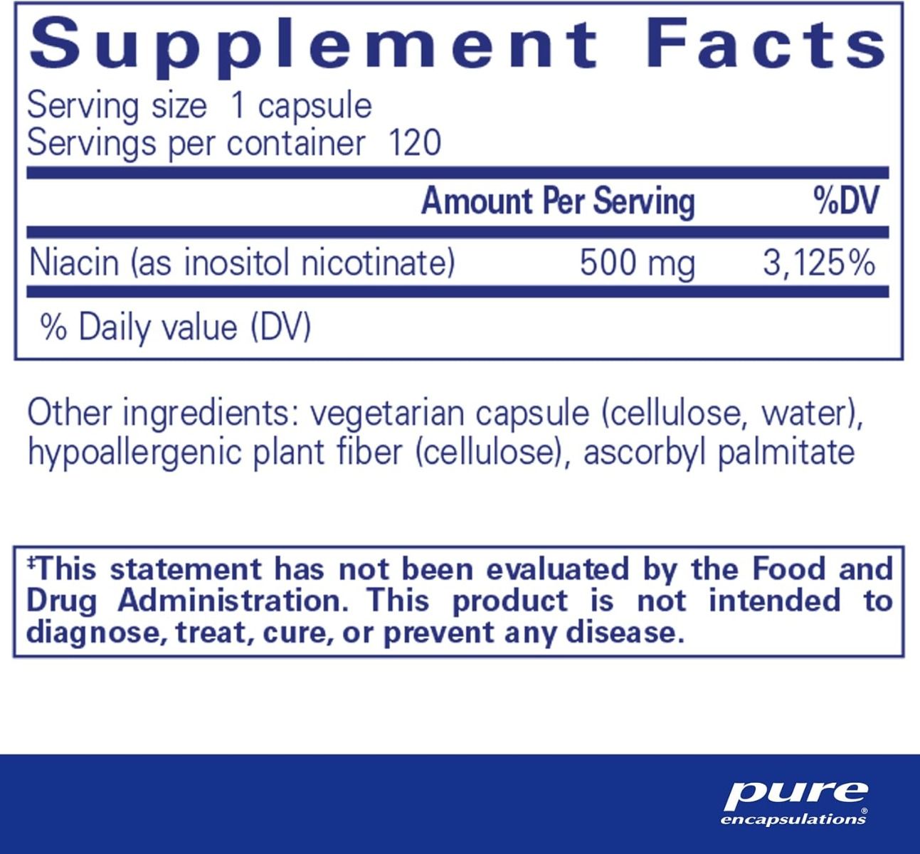 Niacitol 500 Mg 120 Capsules