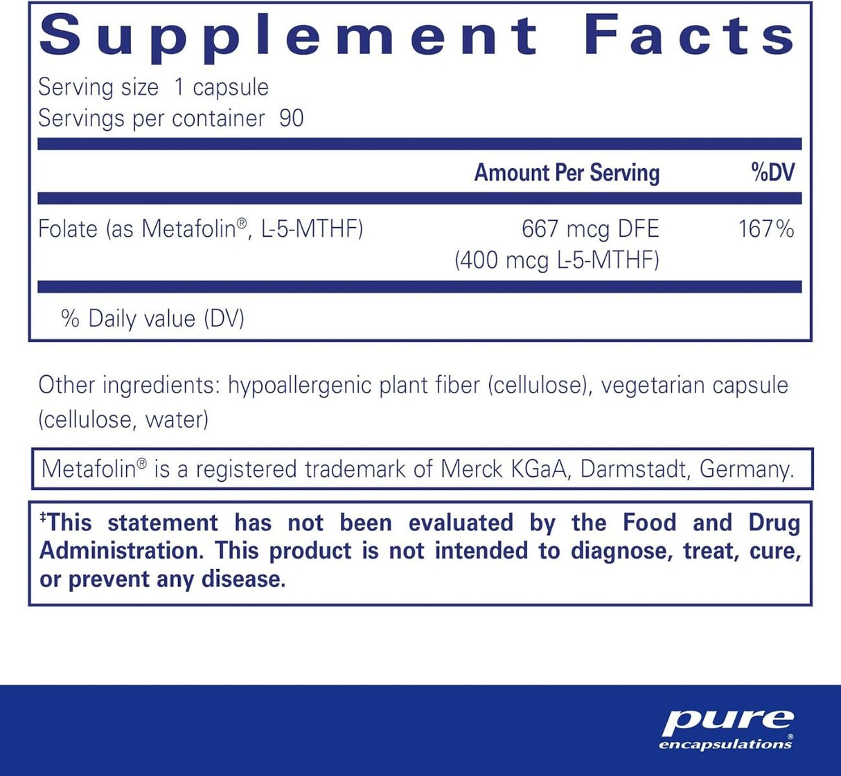Folate 400 MCG 90 Veggie Caps