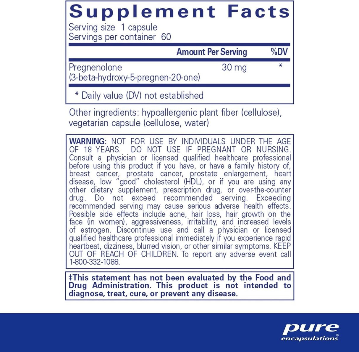 Pregnenolone 30 MG 60 Capsules