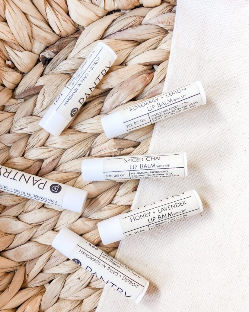 Pantry Products Handpoured Lip Balm w/ SPF 15 | Clean, natural, dry lip balm