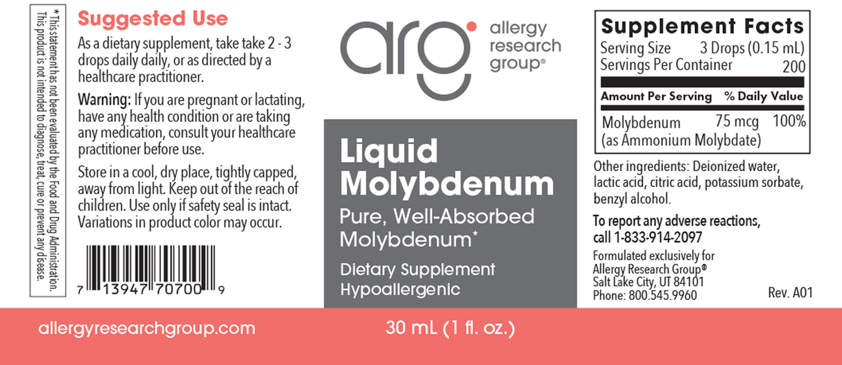 Liquid Molybdenum 1 Oz.Liquid