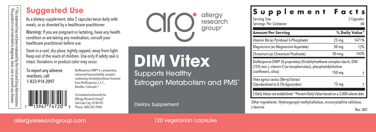 DIM Vitex PMS Formula 120Veggie Caps