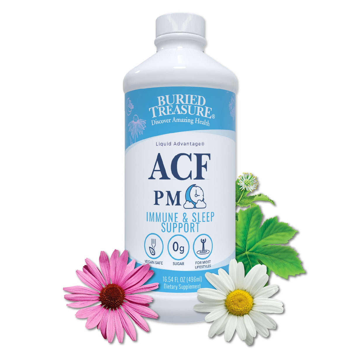 Buried Treasure Liquid Nutrients® ACF PM – Melatonin-Free Liquid Nighttime Sleep Support