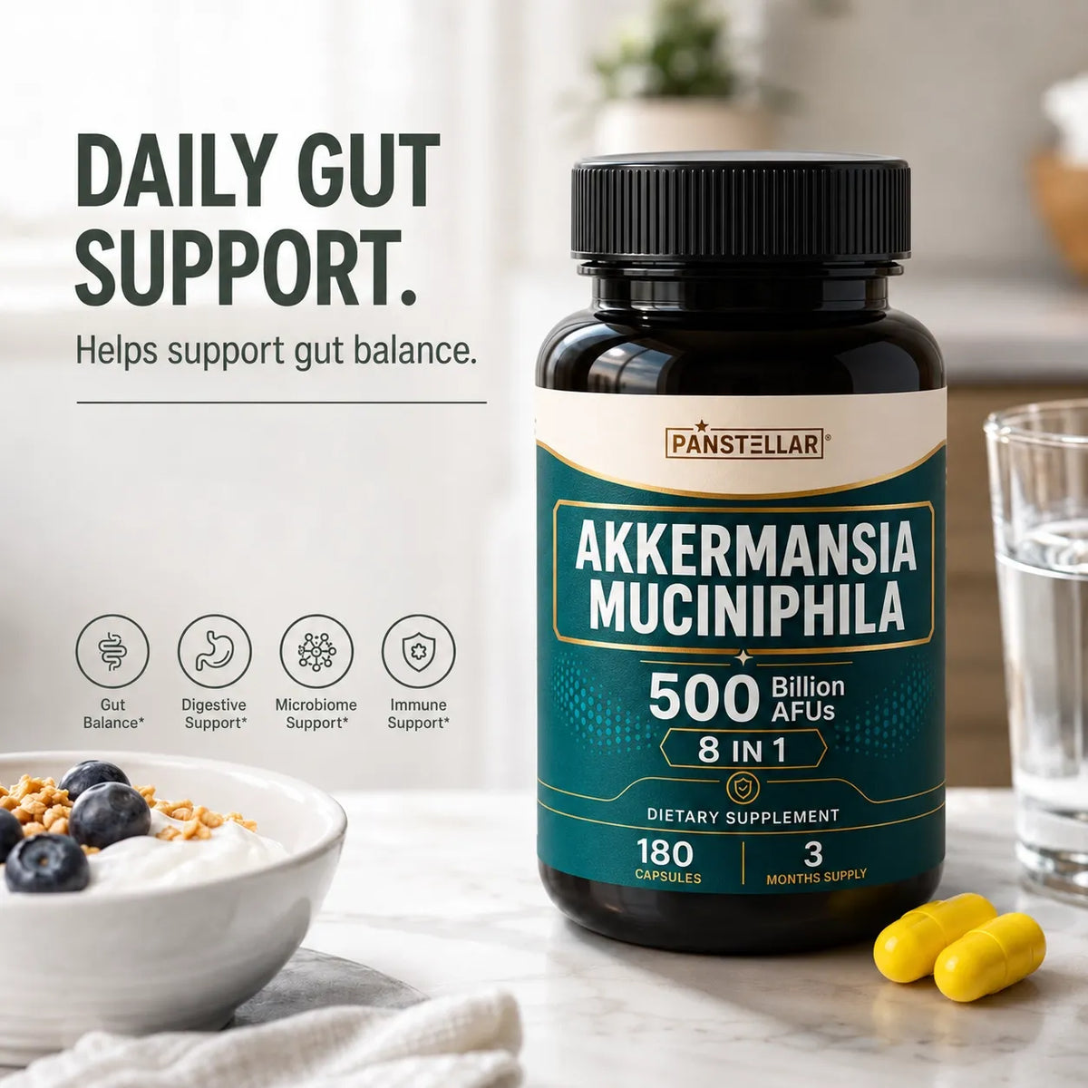Akkermansia Muciniphila 500B AFU – 180 Capsules