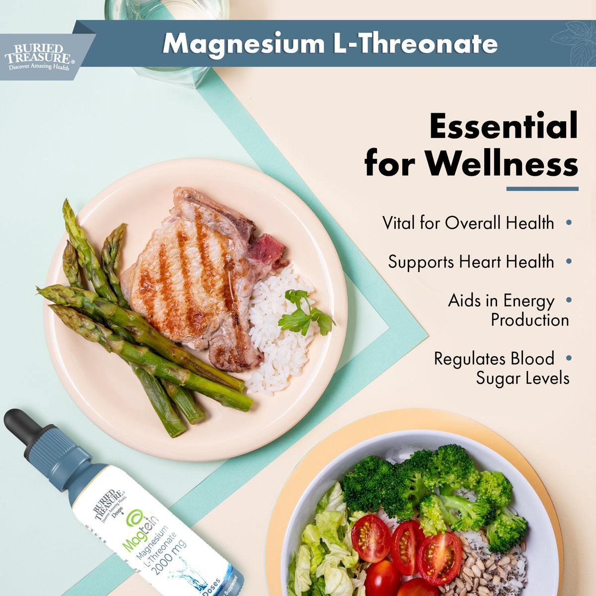 Buried Treasure Liquid Nutrients MagTein Magnesium Drops, 2 oz