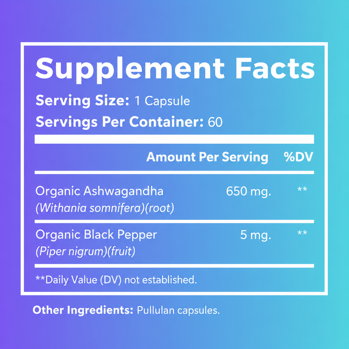 STRESS* Organic Ashwagandha : 60 Caps : Part of the MenoWell Metabolic Support System
