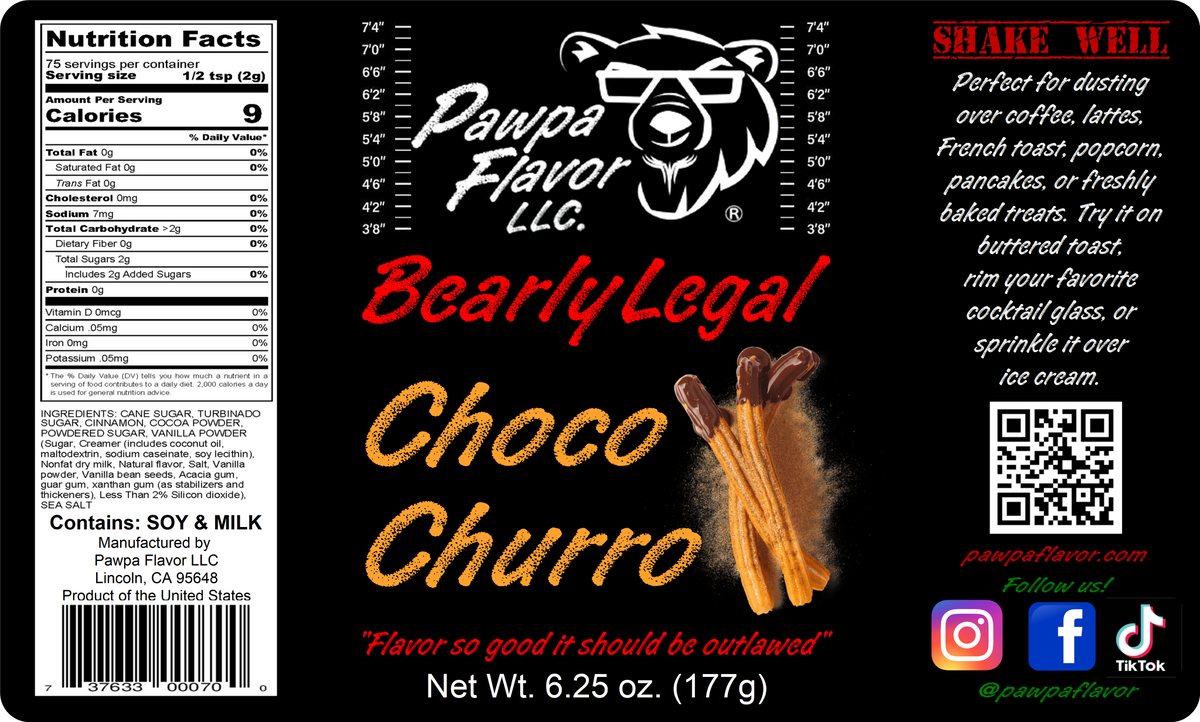 Pawpa Flavor Bearly Legal Choco Churro