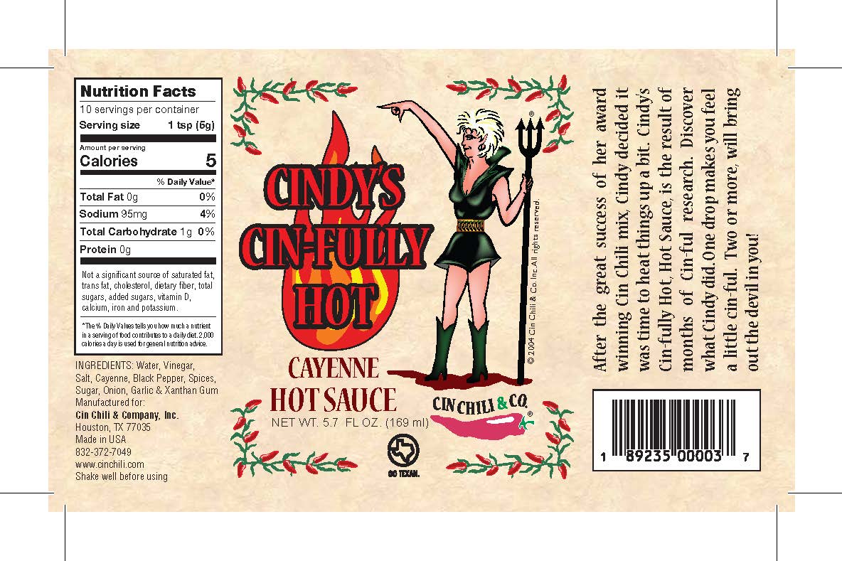 Cindy's Cin-fully Hot Cayenne Hot Sauce