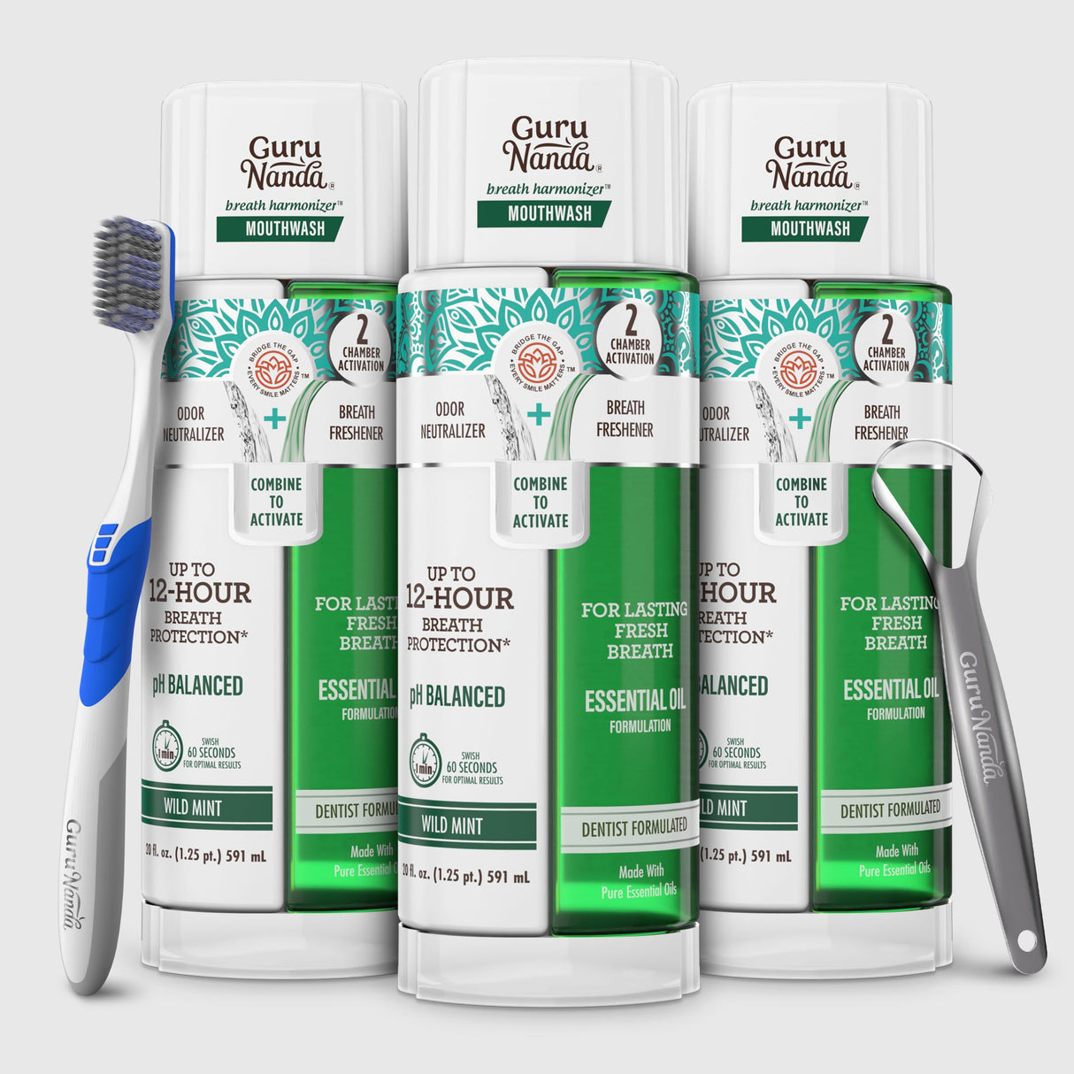 Dual Barrel Breath Harmonizer Mouthwash, Wild Mint