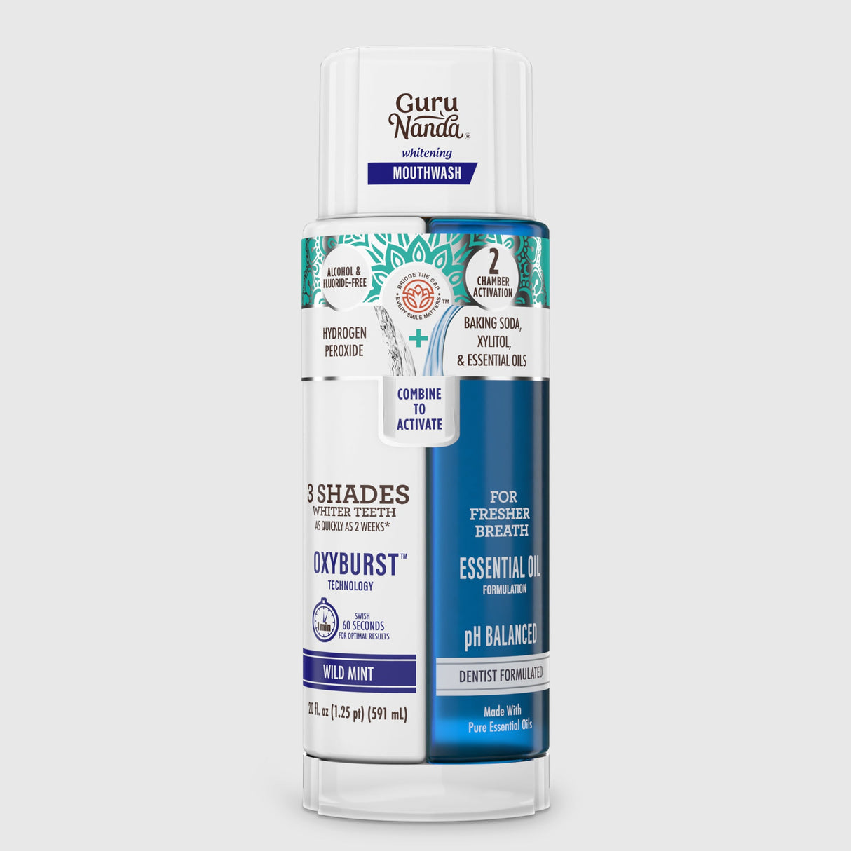 Dual Barrel Oxyburst Whitening Mouthwash, Wild Mint