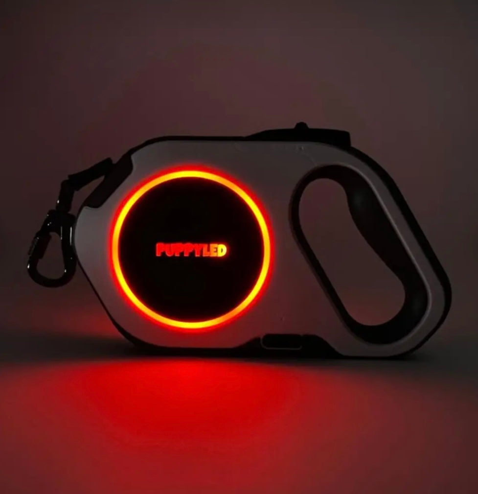 LED Retractable Dog Leash W/Flashlight