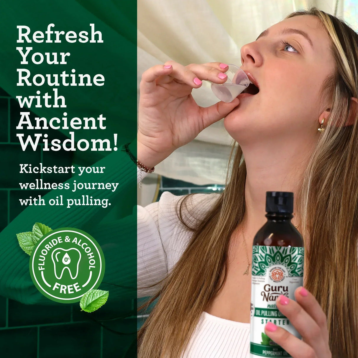 Coconut & Peppermint Oil Pulling, Starter Kit – 8 fl. oz.