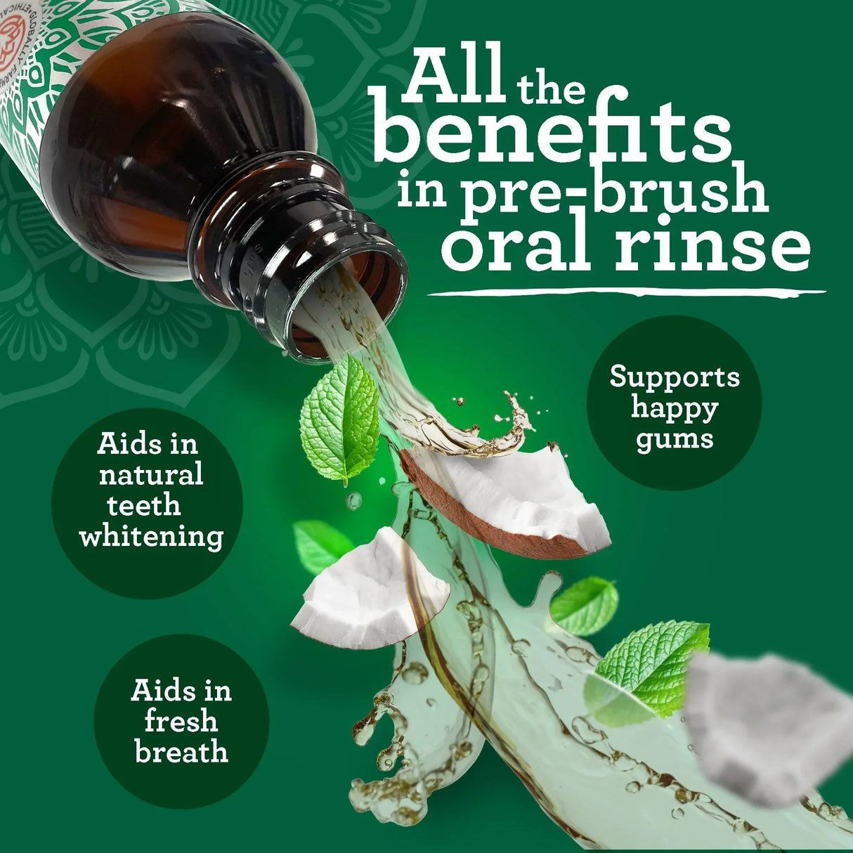 Coconut & Peppermint Oil Pulling, Starter Kit – 8 fl. oz.
