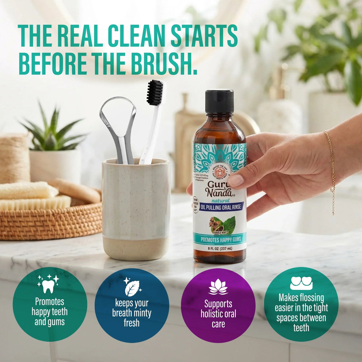 Cocomint Oil Pulling with 7 Essential Oils & Vitamins D3, E & K2