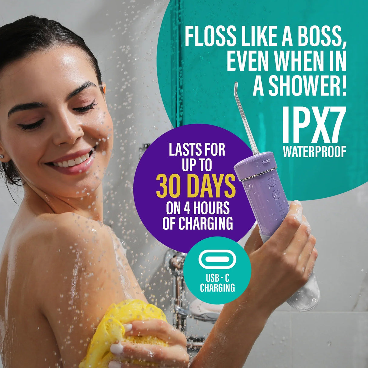 Compact Dental Water Flosser (180 ml)