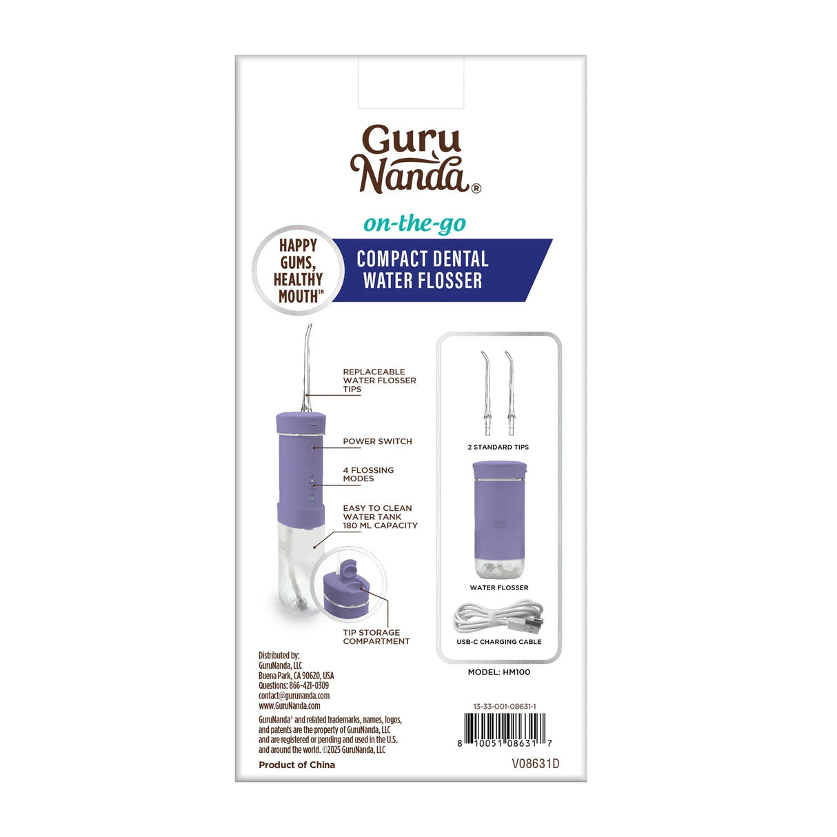 Compact Dental Water Flosser (180 ml)