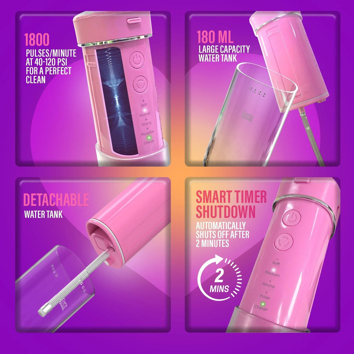 Compact Dental Water Flosser (180 ml)