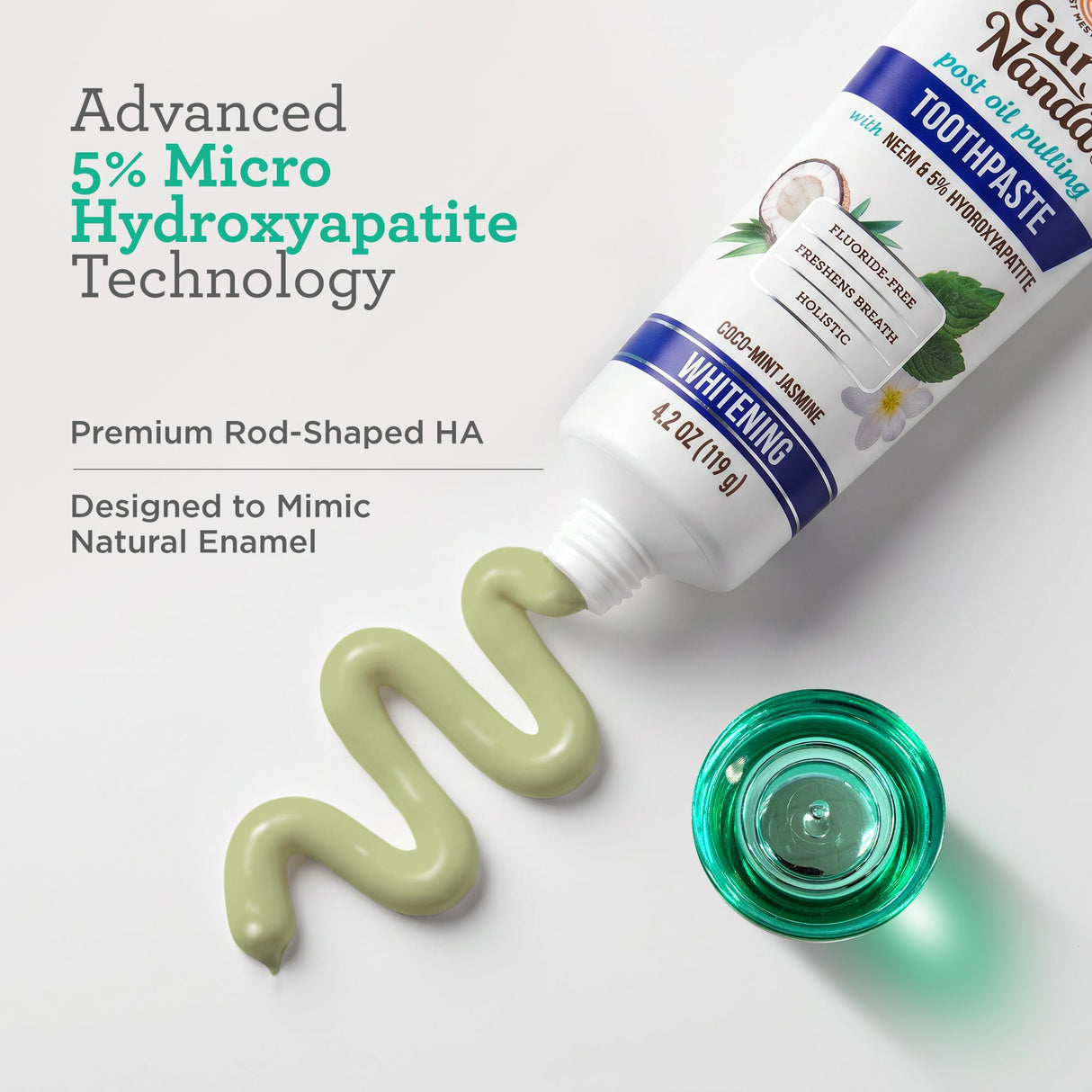 Hydroxyapatite & Neem Whitening Toothpaste, Fluoride Free – 4.2 oz
