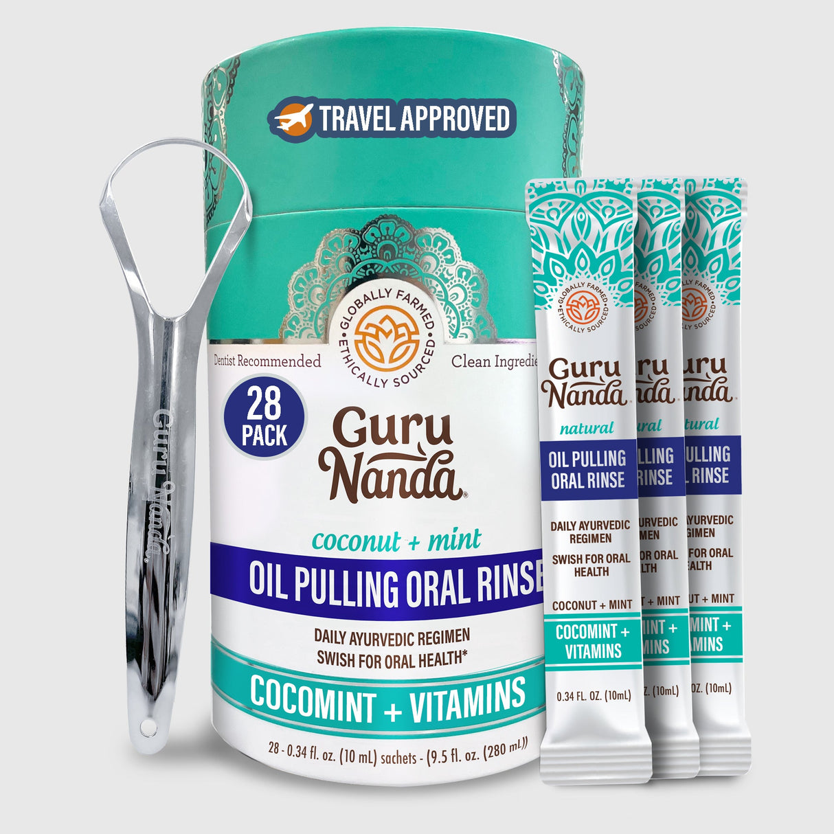 Cocomint Oil Pulling Travel Sachets with Natural Essential Oils & Vitamins