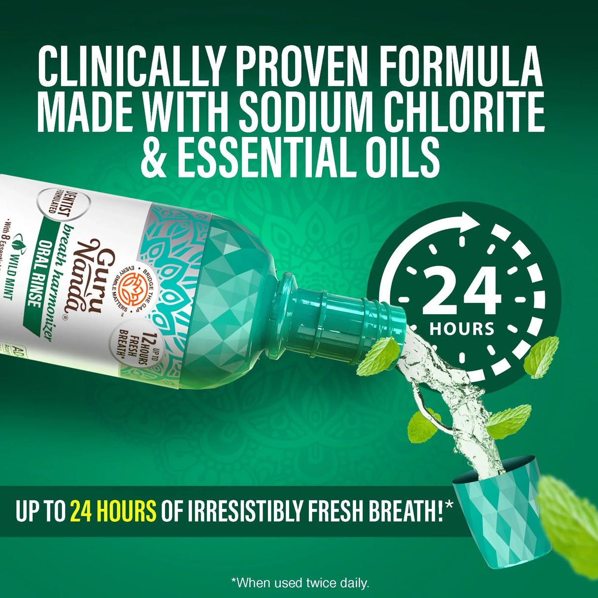 Fresh Breath Harmonizer Oral Rinse, Wild Mint