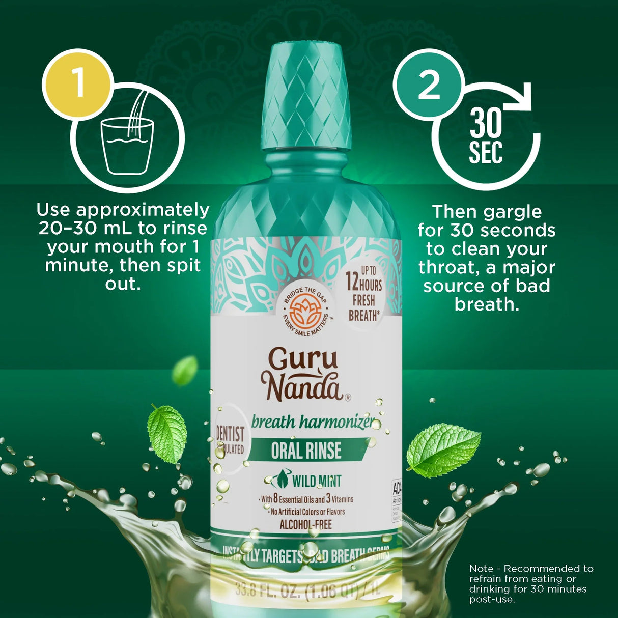 Fresh Breath Harmonizer Oral Rinse, Wild Mint