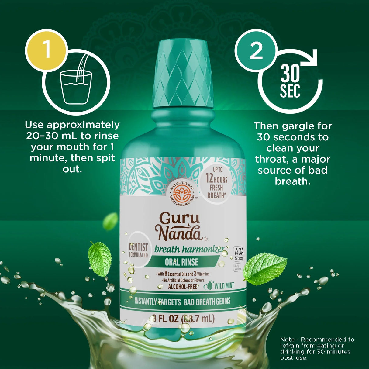 Fresh Breath Harmonizer Oral Rinse, Wild Mint