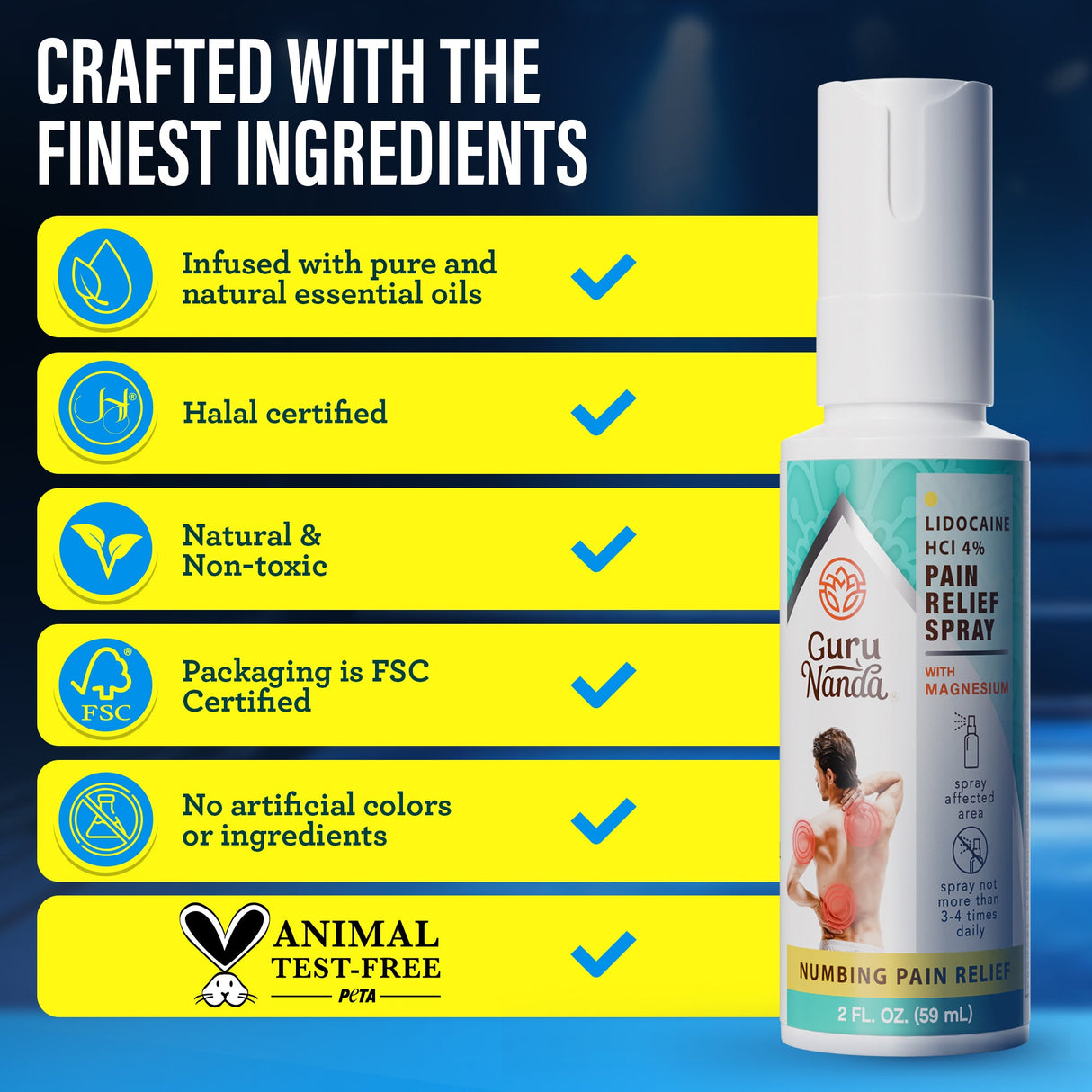 Lidocaine Pain Relief Spray with Magnesium