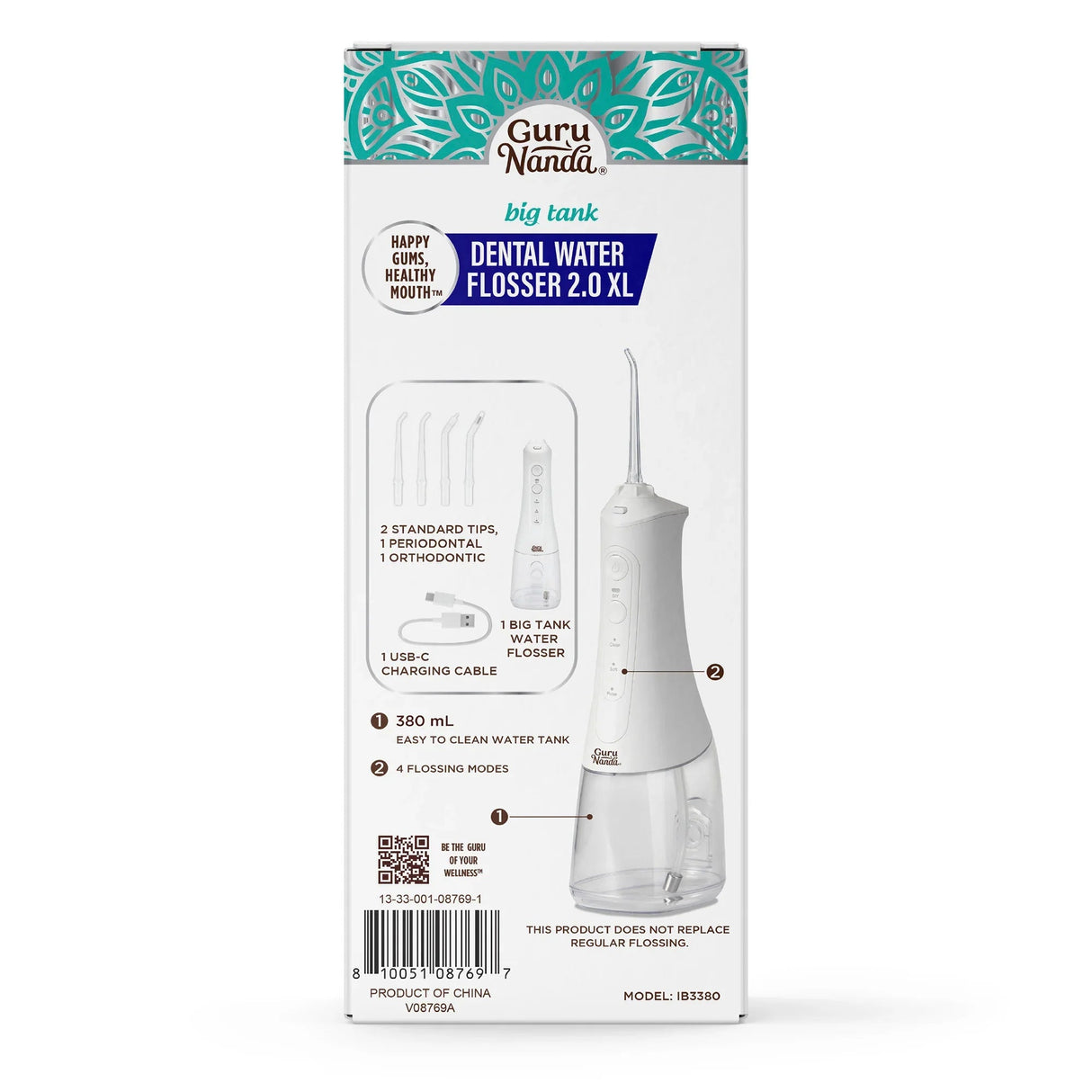 Deep Clean Dental Water Flosser 2.0 XL (380ml)