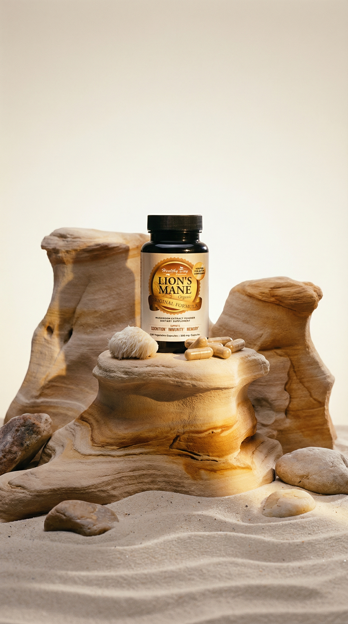 Lion’s Mane Mushroom Capsules – Supports Focus, Memory & Mental Clarity