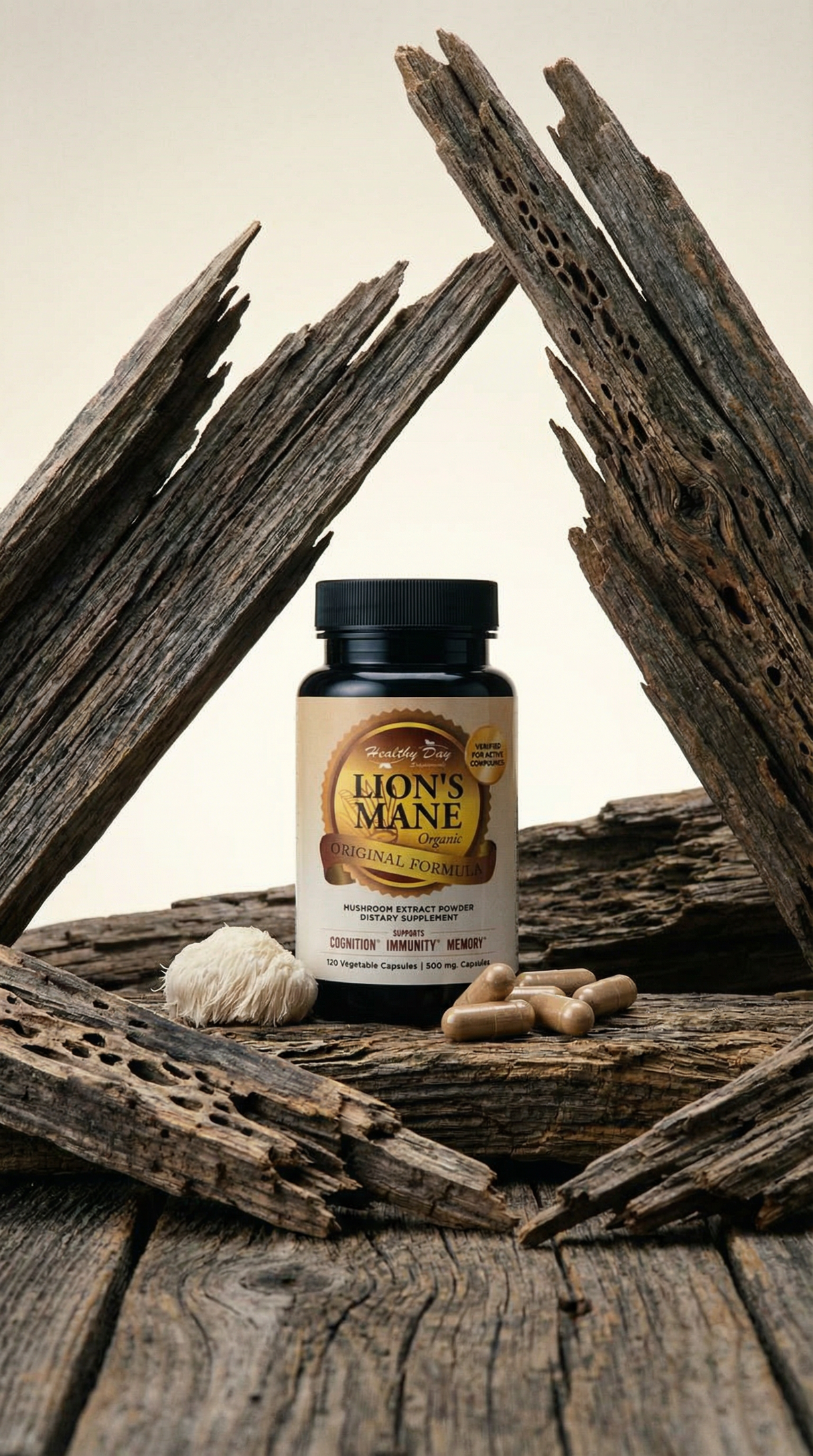 Lion’s Mane Mushroom Capsules – Supports Focus, Memory & Mental Clarity