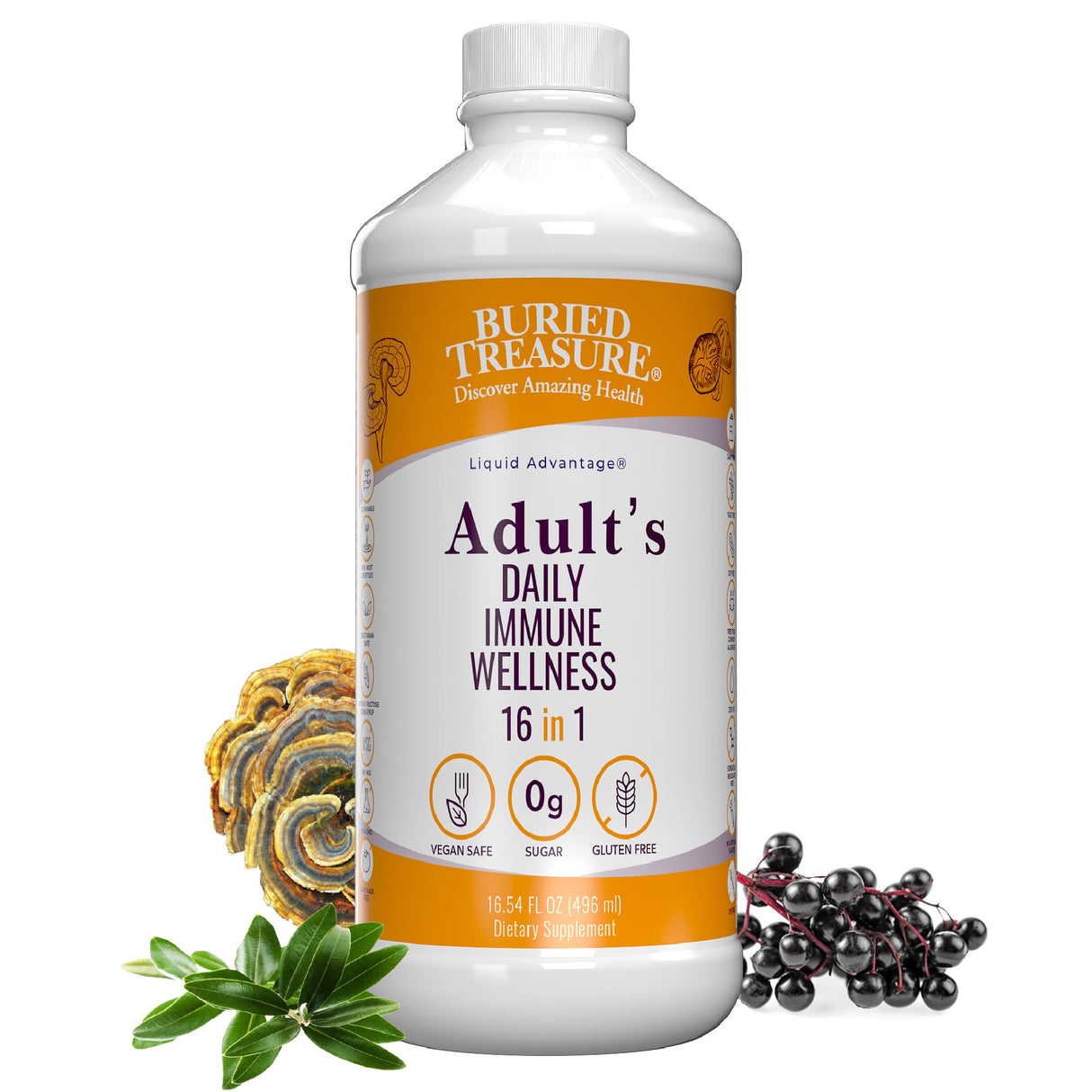 Buried Treasure Liquid Nutrients® Adult Daily Immune Wellness – Liquid Supplement with Vitamin C and Antioxidants