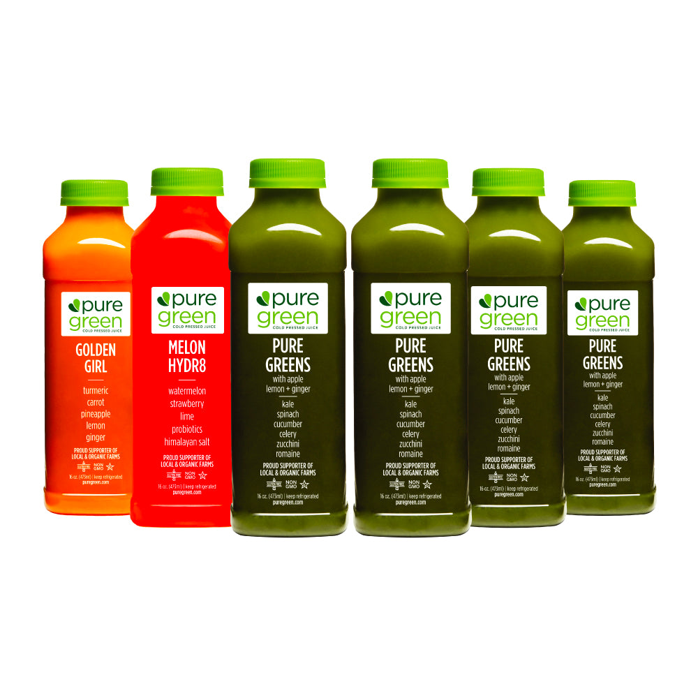 Pure Green Pure Hardcore, Cold Pressed Juice 6pk