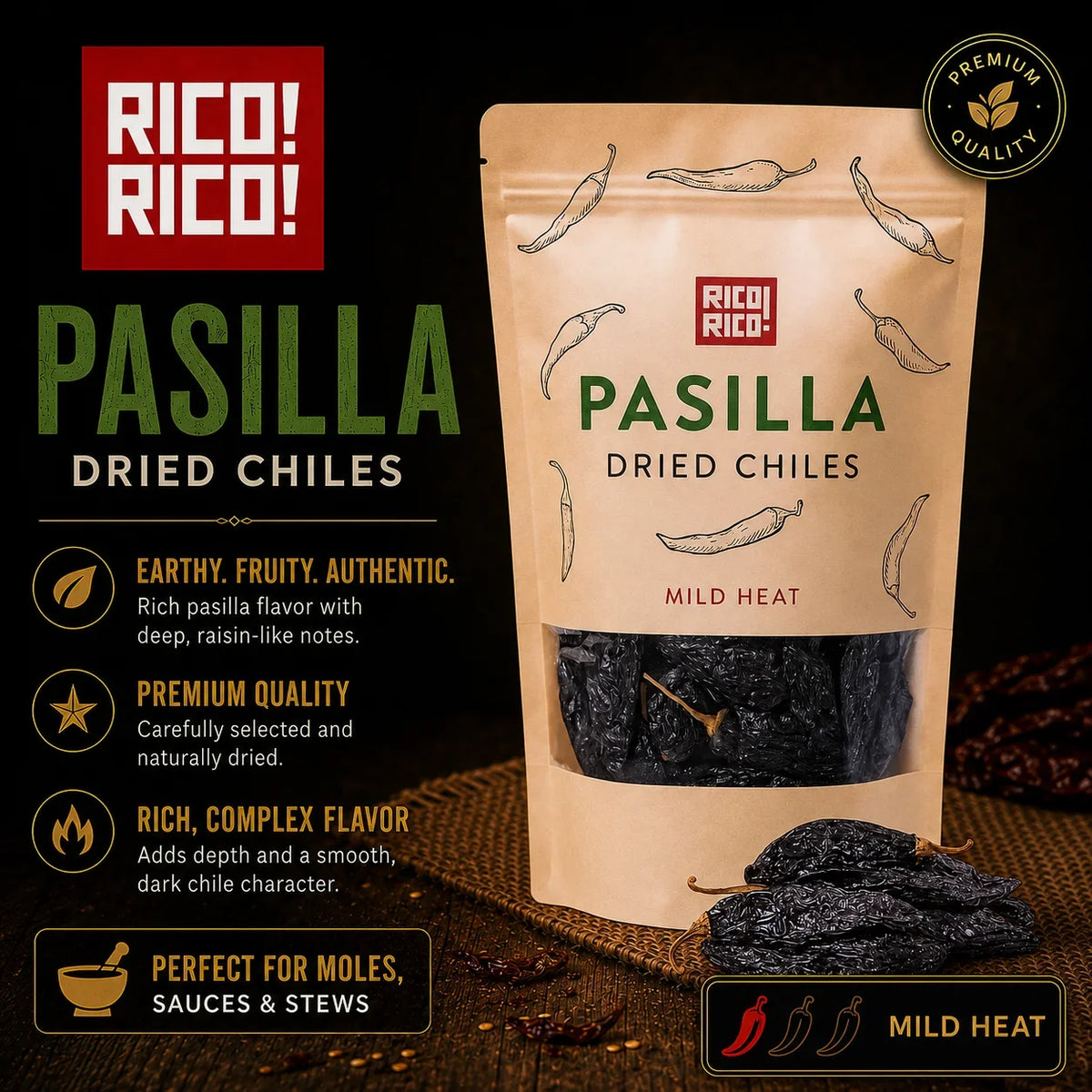 Pasilla Dried Chiles โ Mild & Rich Mexican Chile Negro from Oaxaca