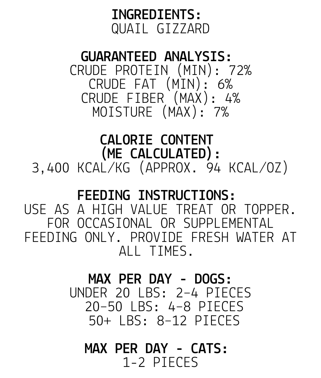 Freeze-Dried Quail Gizzards