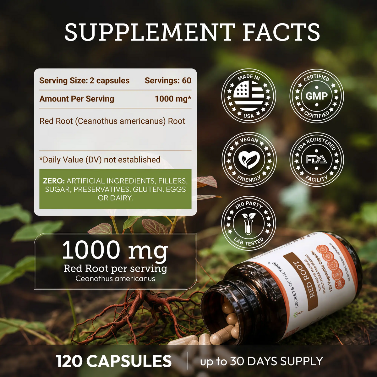 Secrets of the Tribe Red Root Capsules
