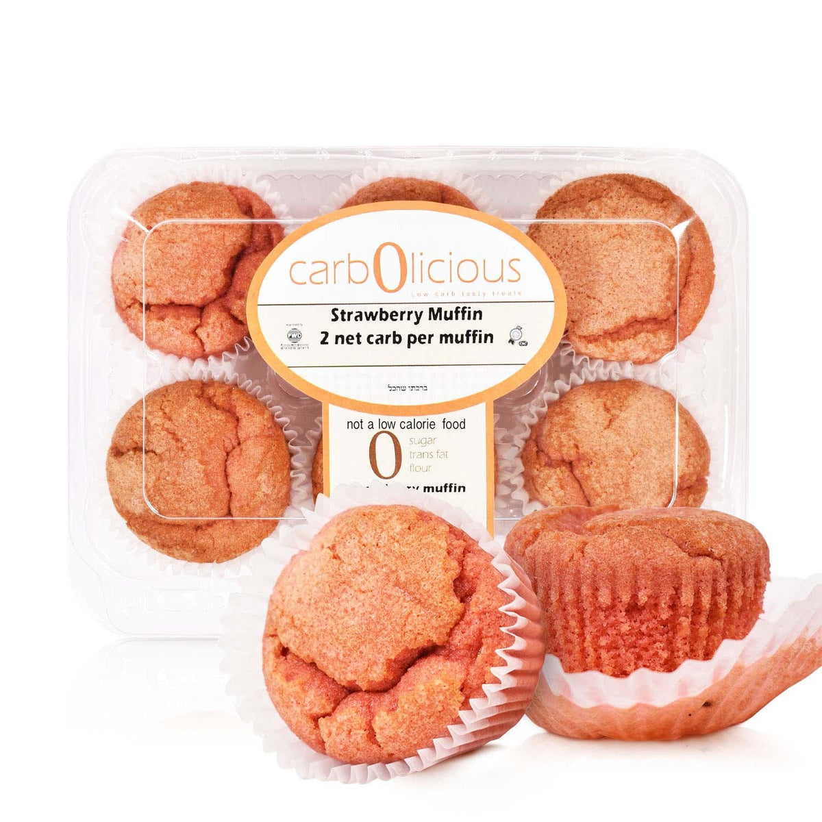 Carbolicious Strawberry Muffin (6 Muffins) Low-Carb Sugar-Free 2g Carbs per muffin Keto, Atkins Diabetic, Friendly