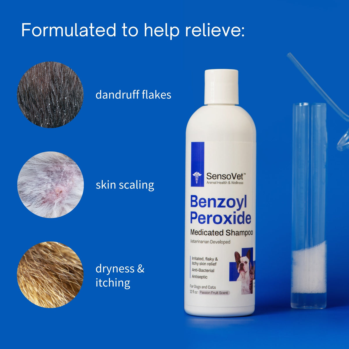SensoVet Benzoyl Peroxide Shampoo for Dogs & Cats - 12oz
